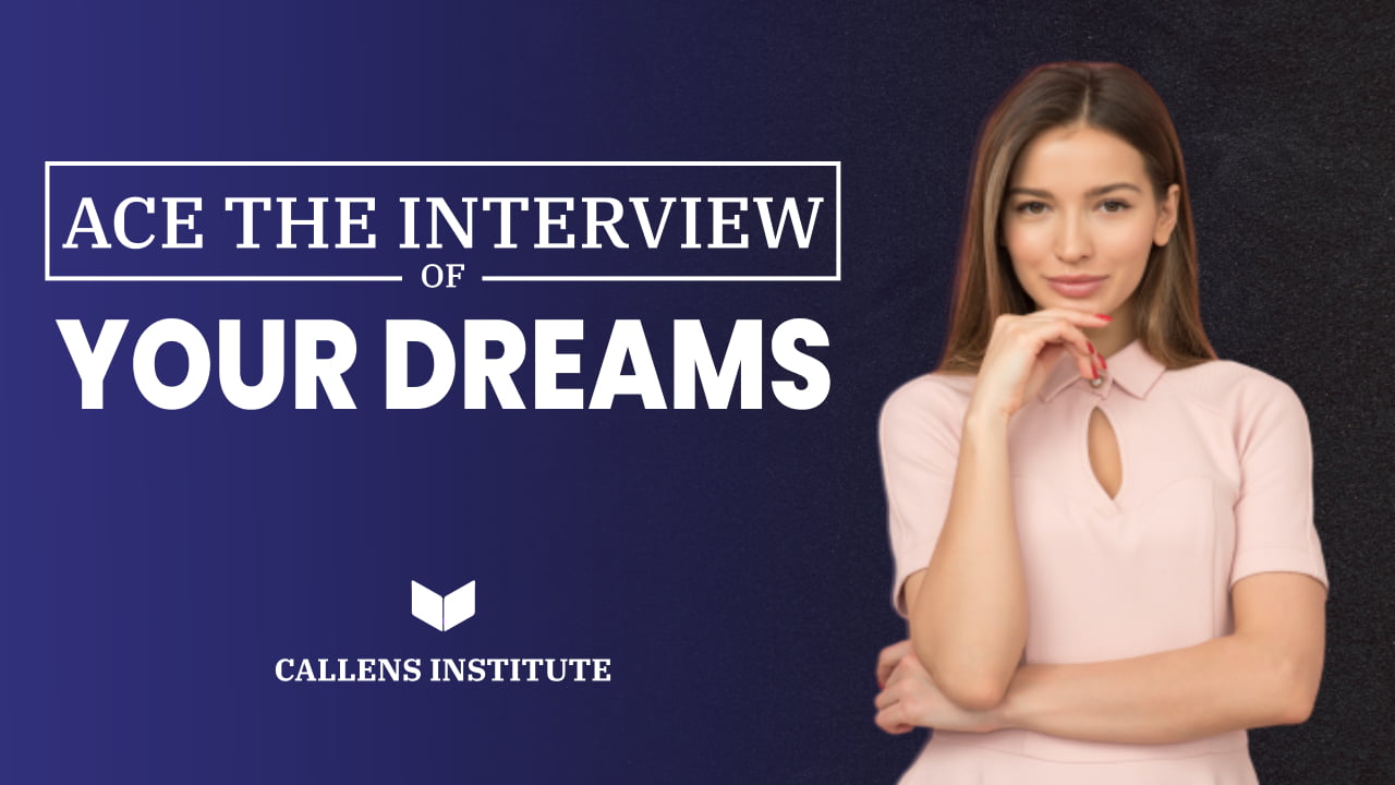 English for Job Seeker trainer smiling and asking to ace the interview of your dream job